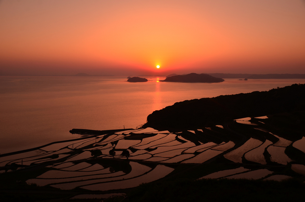 土谷の棚田夕景