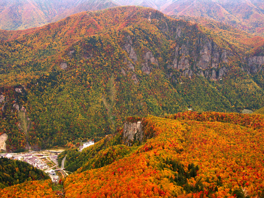 層雲峡秋景色
