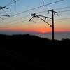 線路と夕日
