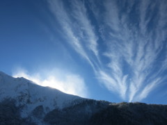 伯耆大山雪煙と雲