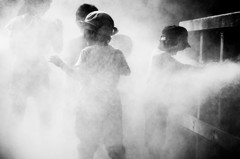 Children in the steam