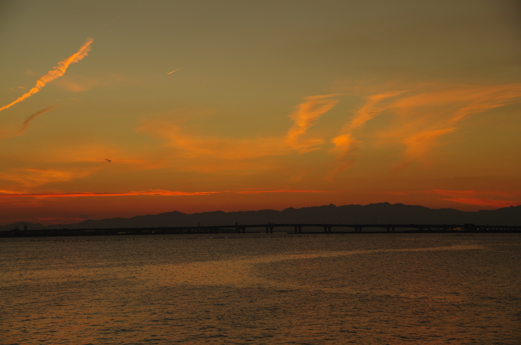 常滑　夕日