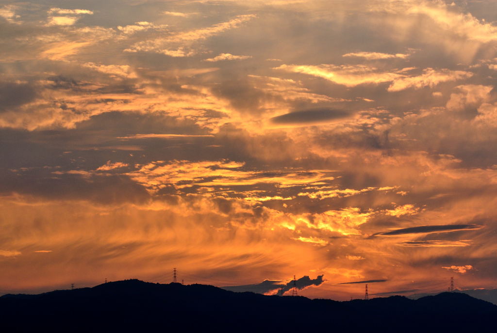 帰宅時の夕景