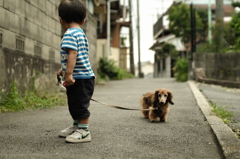 早く歩きなさい、と