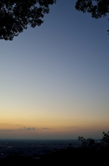 裏山の展望台の夕暮れ