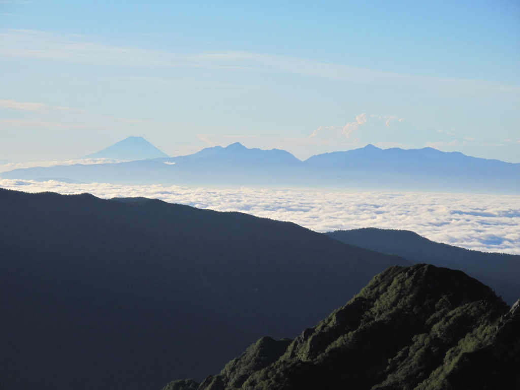 肩の小屋から富士山