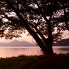 Evening glow from a cottage