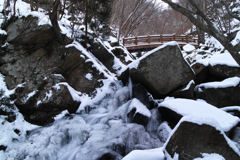 厳冬滝川渓谷　～橋下滝～