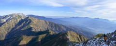 五竜岳から望む稜線