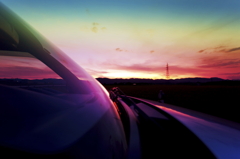 夕焼けマイカー