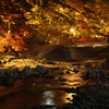 香嵐渓の紅葉夜景