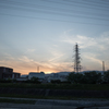 町の夕日