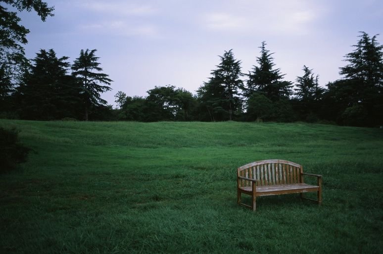 草原のベンチ