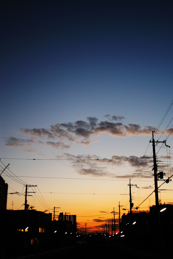 住宅街の夕焼け