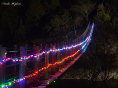 立神峡吊り橋のライトアップ