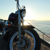 バイクと海