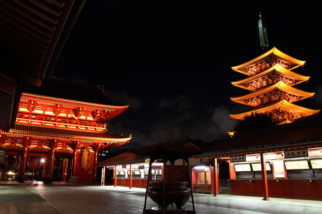 浅草寺にて
