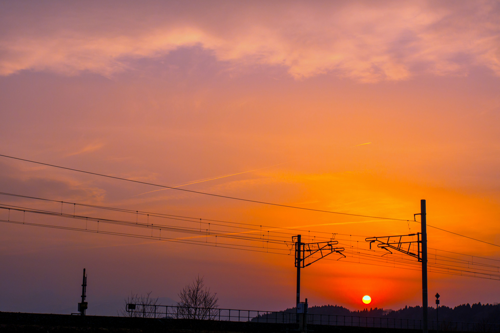夕日なのに・・・