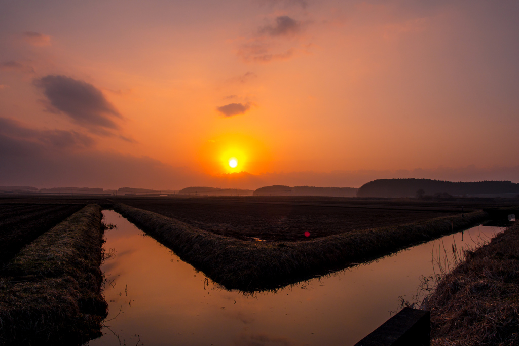 田園の夕暮れ