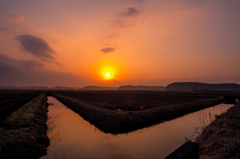 田園の夕暮れ