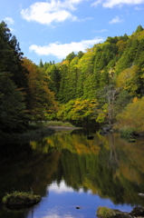 色づき始めの薬研渓流にて 色づき始めの薬研渓流にて