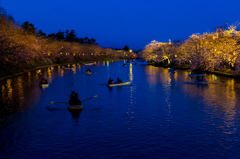 夕闇の弘前公園西濠 夕闇の弘前公園西濠