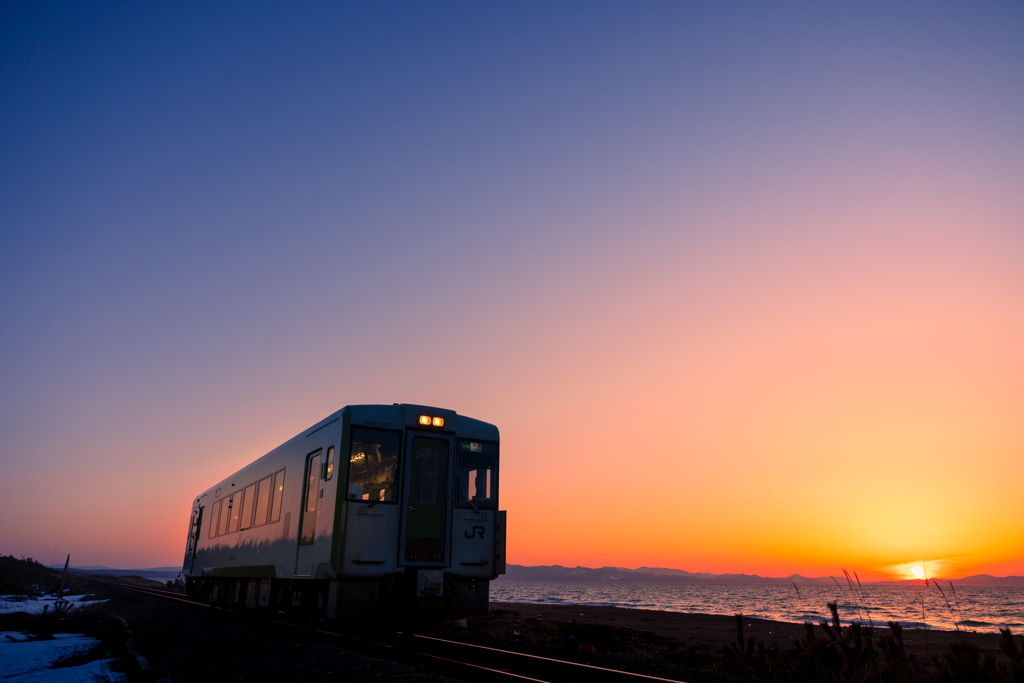 夕陽に見送られて