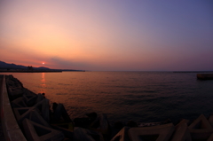 埠頭の夕暮れ