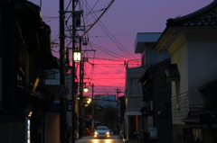 夕景の街並