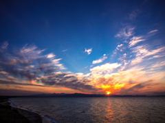 むつ湾の夕焼け