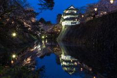 日暮れの弘前城 日暮れの弘前城