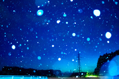 Snow at night -Blue-