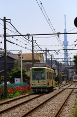 都電とスカイツリー