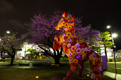 駒街道のフラワーホースも花見