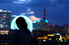 夜景のシルエット