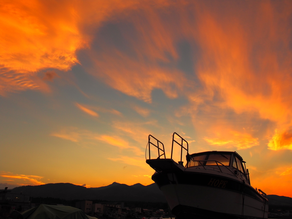 夕空を漕ぐ