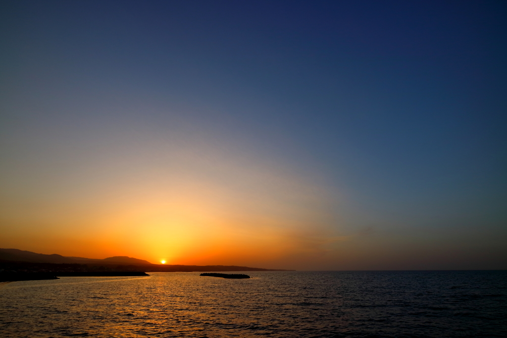 黄砂の夕暮れ