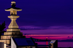 常夜灯の夕焼け