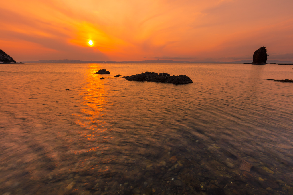 春霞の夕暮れ