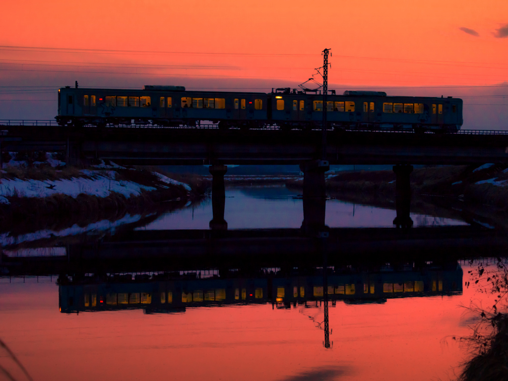 夕焼け鏡