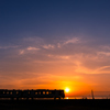 夕陽にコツン