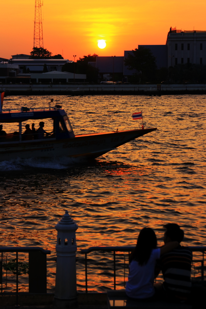 チャオプラヤの夕日