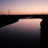 多摩川の夜明け