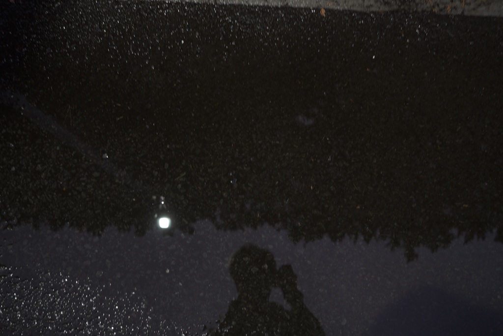水溜まりの中の誰か