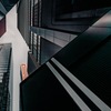 Between buildings