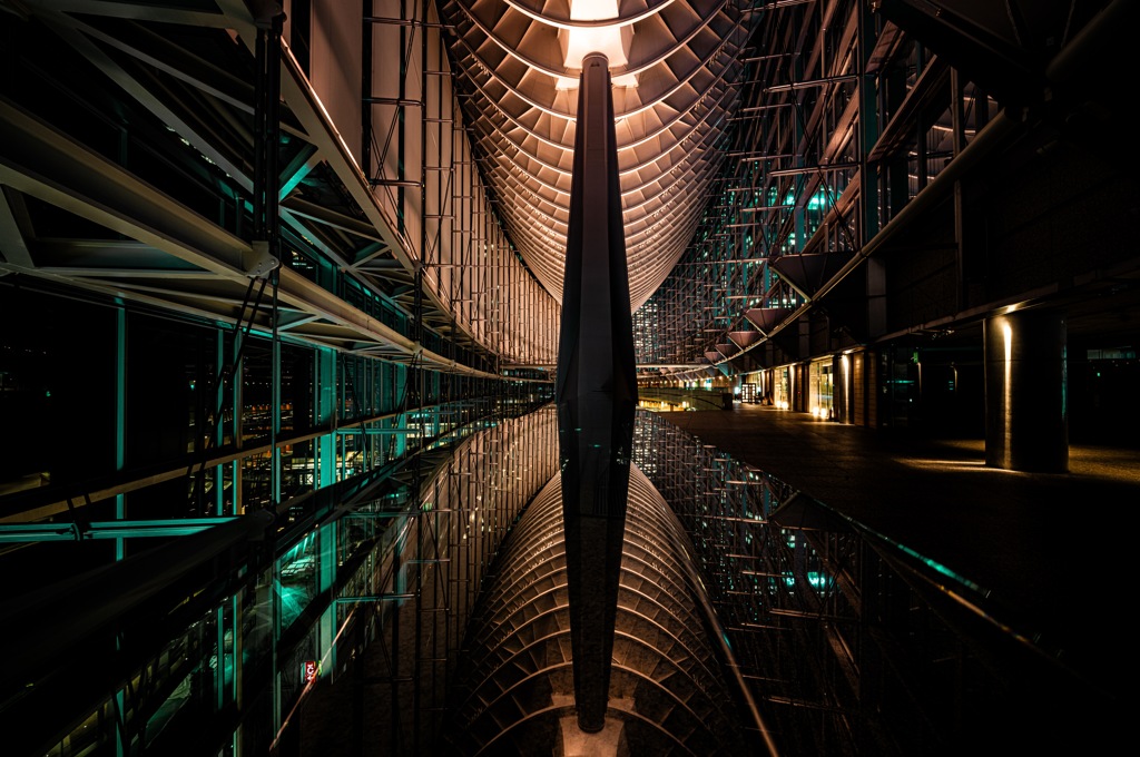 Tokyo International Forum at night 