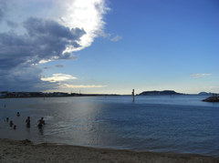 夕方海水浴