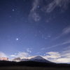 Fuji and constellations of winter