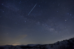 Meteor across the Milky Way