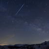 Meteor across the Milky Way